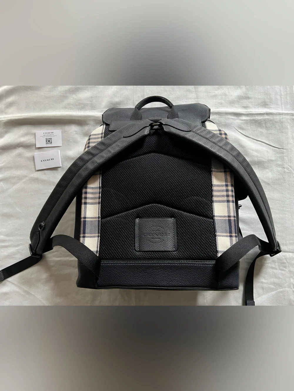 COACH Hudson Backpack With Garden Plaid Print C8187